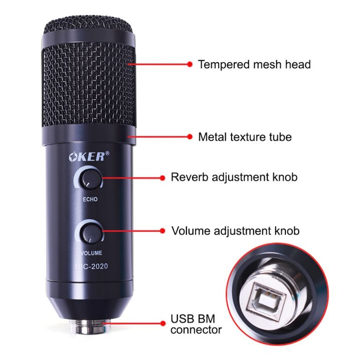 oker-smart-microphone-รุ่น-mic-2020-microphone-condensor-usb-ไมโครโฟนคอนเด็น