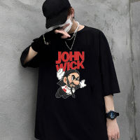 เสื้อยืด Unisex คุณภาพดี    Newjintaoliเสื้อยืดคอกลมผ้าฝ้าย 100% พิมพ์ลาย John Wick Super Mari