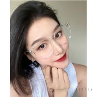 Computer Optical Eyewear Anti Radiation Glasses Transparent Women Round Anti-Blue Eyeglasses Replaceable Male Plain Mirror Glasses Female Korean Big Face Flat Mirrors Myopia Glasses Frame