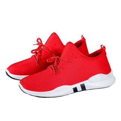 Caspa รองเท้าผ้าใบผู้หญิง New Fshion รองเท้าผู้หญิงรองเท้าส้นแบน สวมใส่ง่ายสบาย รองเท้าที่ไม่เป็นทางการ รองเท้า พร้อมลุย  รุ่น T05W2(Red)