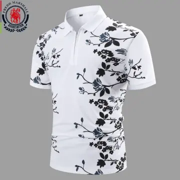 2022 Summer Print T Shirt Men Zip Stand Collar Short Sleeve Casual
