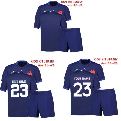 YOUTH size KIDS [hot]2023 JERSEYS SHORTS WOMENS :16-18-20-22-24-26 KIT RUGBY FRANCE