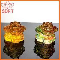 SDRT ทองสีทอง คางคกฮวงจุ้ย สีสันสดใส คริสตัลคริสตัลคริสตัล กบสีทอง สร้างสรรค์และสร้างสรรค์ กบงานฝีมือ กบทองคำจีนมั่งคั่ง ของตกแต่งสำนักงาน