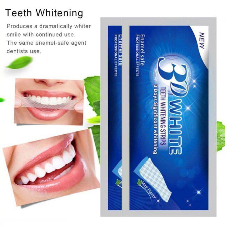 แผ่นฟอกฟันขาว-3d-white-teeth-whitening-strips-แผ่นแปะฟอกฟันขาว-ฟอกสีฟัน-14-ซอง