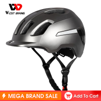 WEST BIKING Men หมวกกันน็อคสำหรับขี่จักรยาน Integrally-Molded Ultralight Adjustable Bike Safety Cap MTB Mountain Road Electric Bicycle Helmet