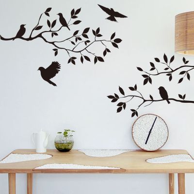 Tree Wall Sticker Branch With Birds Wall Art Decal Vinyl DIY Home Decoration
