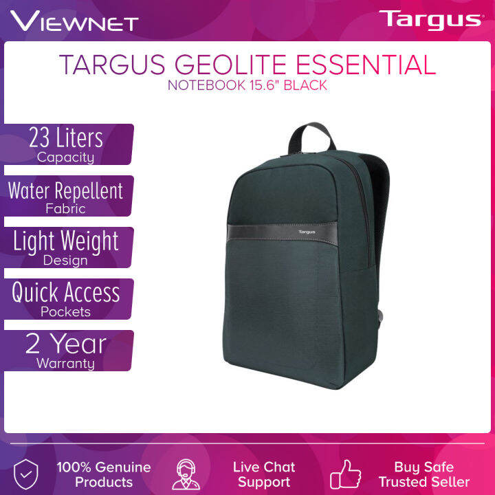 TARGUS Geolite Essential 15.6'' Laptop Backpack (TSB96001GL) Black Lazada
