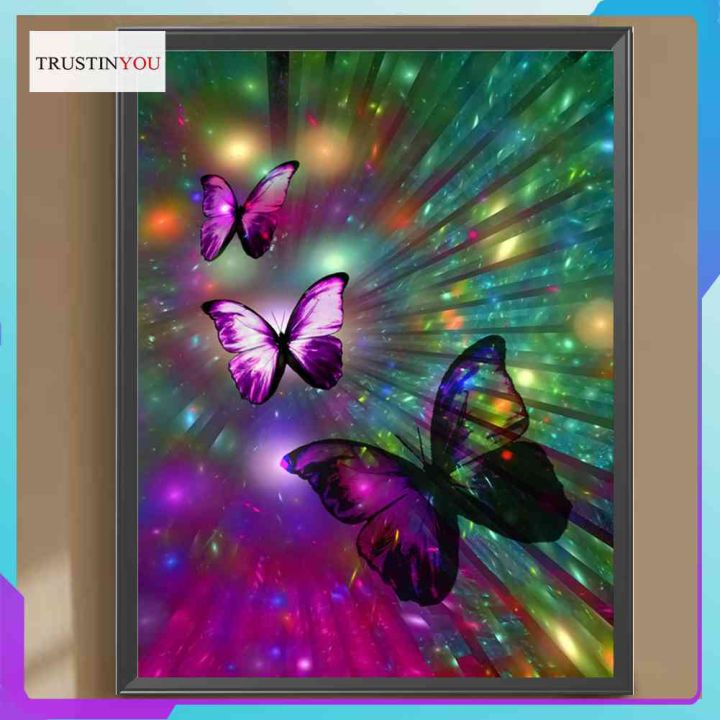 Diamond Painting Kits for Adults 5D Diamond Painting Butterfly Text Art DIY  Round Drill Diamond Art