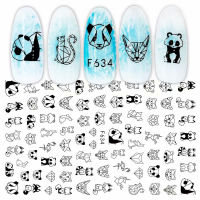 Nail Sticker Retro Face Makeup Black Line Nail Mothers Day Series Nail 3D Sticker Art Graffiti Nail Sticker Nail Simple Black Nail Sticker