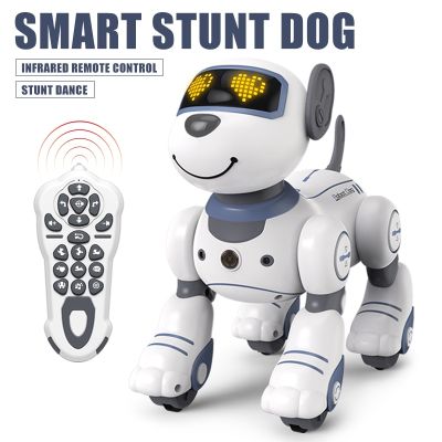 คำสั่งเสียงฝึกสุนัขอิเล็กทรอนิกส์หุ่นยนต์ RC แบบตลกสามารถตั้งโปรแกรมได้เพลงสัมผัสสัมผัสความรู้สึก