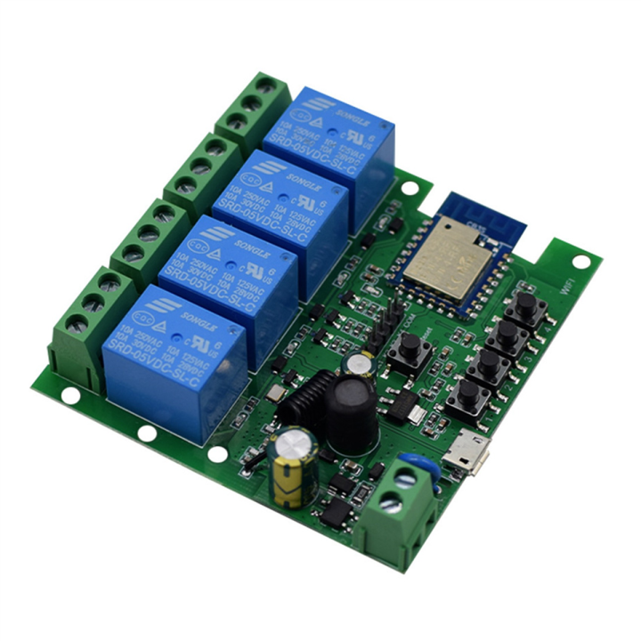 2x-tuya-smart-wifi-motor-switch-module-rf-433-radio-remote-control-4ch-inching-relay-for-alexa-google-4ch-ac85-250v