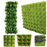 2/4/6/9/18/36/64/81 Pockets Green Grow Bags Planter Vertical Garden Vegetable Living Seedling Wall Hanging Plant Growing Bags