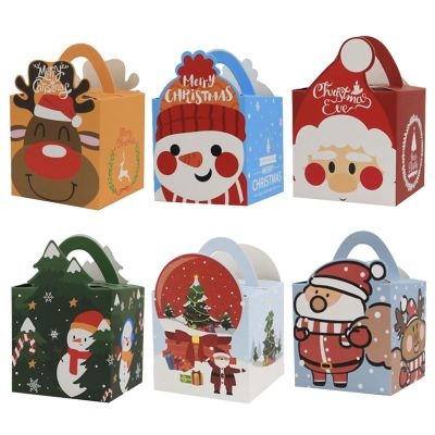【YF】♣  5pcs Cartoon Treat Boxes Biscuit Baking Paper Cookie New Year Navidad