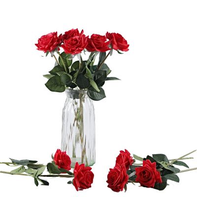 [AYIQ Flower Shop] ดอกไม้สัมผัสแท้เทียมดอกไม้ดอกกุหลาบประดิษฐ์ผ้าไหม Buket Pengantin งานแต่งงานของตกแต่งบ้านของขวัญวันวาเลนไทน์39วัน