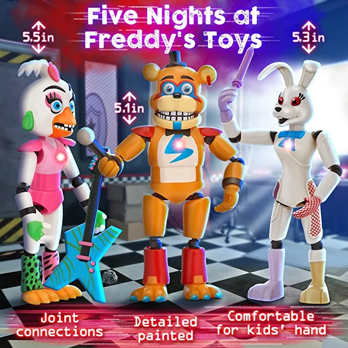  Funko Five Nights at Freddy's Security Breach Action Figure Set  of 5 – Glamrock Chica, Montgomery Gator, Roxanne Wolf, Vanny, Glamrock  Freddy Bundle : Toys & Games