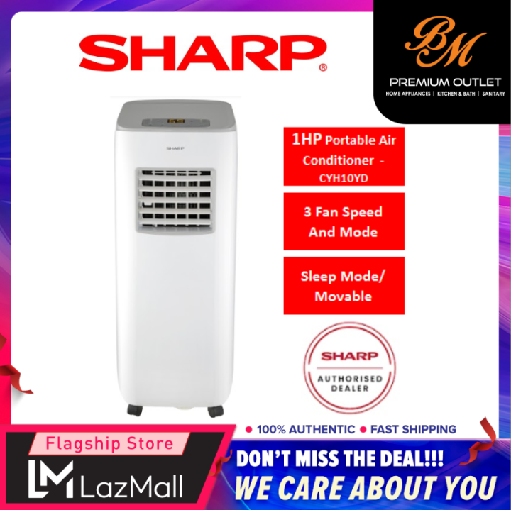 Sharp [ CVH10YD ] 1.0HP Portable Air Conditioner 3 Speeds / 3 Modes ...