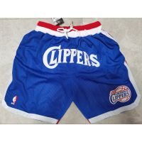 Hot 【7 styles】2021 NEW NBA Shorts Los Angeles Clippers blue pockets basketball shorts