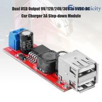 เอาต์พุต USB สองทาง9V/12V/24V/36V To 5VDC-DC ที่ชาร์จแบตในรถ3A Step-Down โมดูล