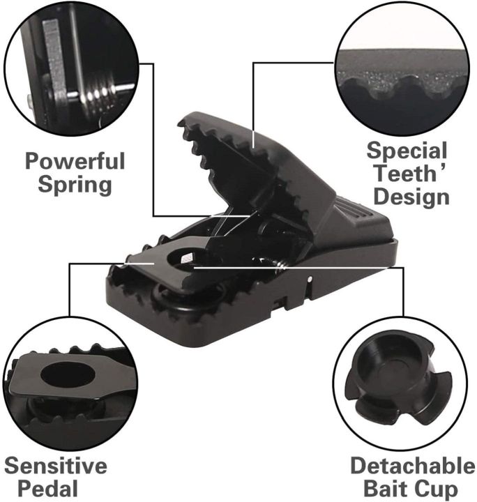 6ชิ้นกับดักหนูพลาสติกกับดักหนูกำจัดศัตรูพืชหนูกับดักหนูอัตโนมัติเต็มรูปแบบกับดักเมาส์พิษอุปกรณ์ฆ่าหนู