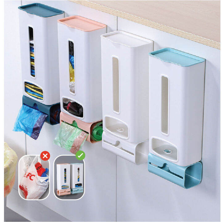 Garbage bag storage box wall-mount plastic bag extraction box storage ...