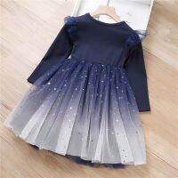 Baby Girls Sequins Autumn Dresses 2022 New Kids Princess Wedding Party First Communion Gowns Children Birthday Mermaid Costume