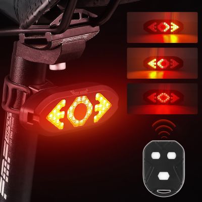 ☌✘ USB Bicycle Light Rear Light Bike Taillight Bicycle Turn Signal Light with Horn Bike Accessories Rear Light Remotes Control