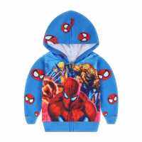 [ในสต็อก] Spidermans เด็กชายหญิงแขนยาว Hoodie Jacketie Jacket 2023ใหม่ฤดูใบไม้ร่วงฤดูหนาวเด็กบางเสื้อลำลองการ์ตูนพิมพ์ Hooded Zipper Top TA46