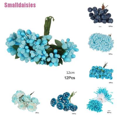 Small daisies^16 Diy Blue Stamen Artificial Flower Material Foam Flower Head Bouquet Home Dec