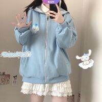 ☾ New Cartoon Printed Cardigan Coat Girl Little Fresh Student Navy Collar Thin Jacket Kawaii My Melody Kuromi Cinnamoroll Sanrio Series [RAIN]