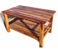 Sukthongเเพร่ โต๊ะกลางไม้สักเเท้ โต๊ะวางทีวี 100*60 สูง 60 สีไม้สักธรรมชาติเคลือบเงาใส