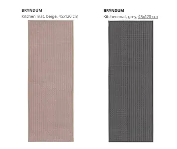 BRYNDUM Kitchen mat, beige, 45x120 cm - IKEA