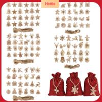 HATTIE 24pcs/set แพคเกจบิสกิต คริสต์มาส เครื่องประดับ คลิป นับถอยหลังแท็กแขวน ป้ายหมายเลข จี้ไม้ ปฏิทินจุติคริสต์มาส