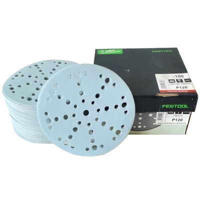 FESTOOL Garnet 6 Inch 48 Hole Sandpaper Round 17 Hole 150mm Flocking Self-adhesive Back Velvet Car Sanding