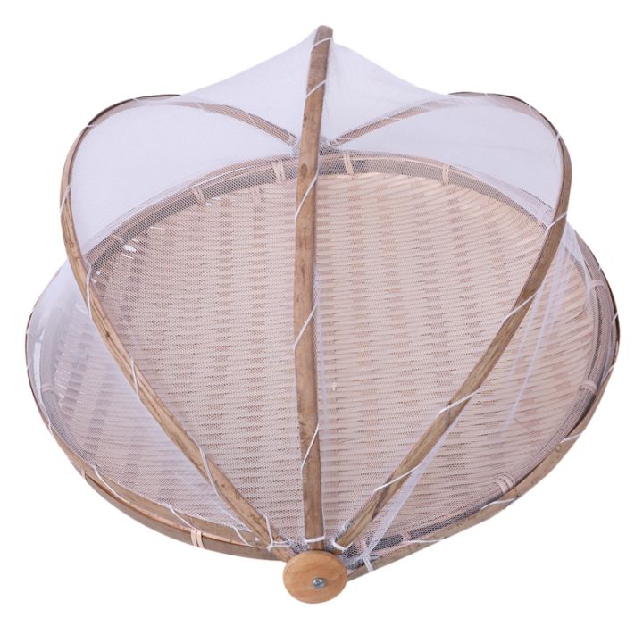 handmade-bamboo-woven-bug-proof-wicker-basket-dustproof-picnic-fruit-tray-food-bread-dishes-cover-with-gauze-panier-osier