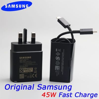 Original Samsung Fast Charger 45W UK Plug Adapter Type C Cable for Samsung GALAXY Note 10 20 S20 Plus S20 Ultra S21 A71 A80 A91