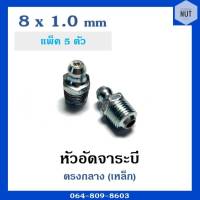 หัวอัดจาระบี หัวอัดจารบี ตรงกลางเหล็ก ขนาด 8x1.0 mm (แพ็ค 5 ตัว)