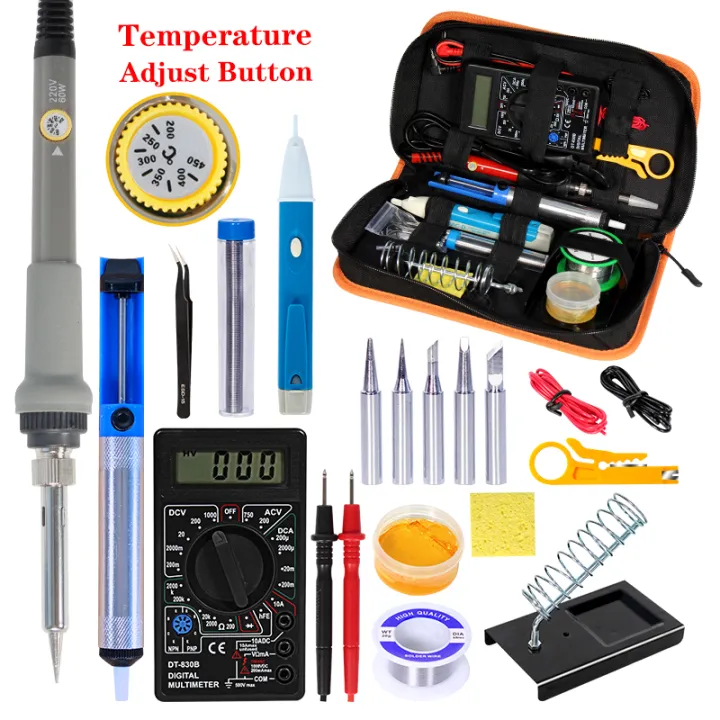 Soldering iron kits 80W 220V Adjustable Temperature Digital Multimeter