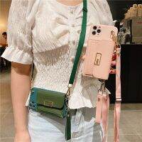 เคสโทรศัพท์มีสายคล้องโซ่กระเป๋าสตางค์หนังคลาสสิกย้อนยุคสำหรับ IPhone14 13 12 11 Pro Max X XS XR 6 8 7 Plus SE 2022กระเป๋าเก็บบัตรปกหลังแบบนิ่ม