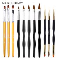 Nail Art Liner Painting Brush Crystal Acrylic UV Gel Brush Stripe Flower Painting Carving Drawing Dotting Pen Manicure Nail Tool Artist Brushes Tools