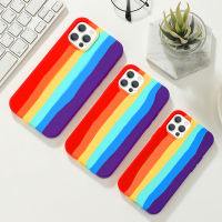 Rainbow Phone Case for 6 7 8 Plus X XR 11 12 Pro Max Silicone Color Drew Cute Back Cover Quality Colorful Protect Shell