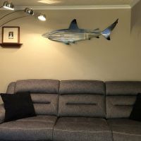 ?FRUI?Shark Metal Wall Art Decor ตกแต่งปลาทะเลสำหรับ Patio Pool Wall Ornaments