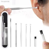 ✙ Ear Cleaner Set 6pcs Stainless Steel Earwax Collector Cleaner Spoon Curette Earpick Portable Ear Cleaning Tool Wax Removal