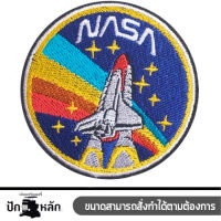 อาร์มปักลาย NASA จรวด วงกลม /Size 7x7cm ติดเสื้อติดหมวก ติดสินค้าแฟชั่น งาน DIY เสื้อผ้า งานปักระเอียด No.P7Aa52-0433