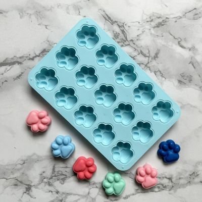 3D Silicone Dog Cat Animal Paw Pet Print Baking Mold Reusable Homemade Dog Treats Candy Cookie Jelly Ice Cube Chocolate Mould Ice Maker Ice Cream Moul