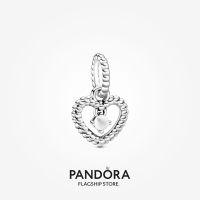 Official Store Pandora Birthstone Beaded Heart Dangle Charm (Milky White)