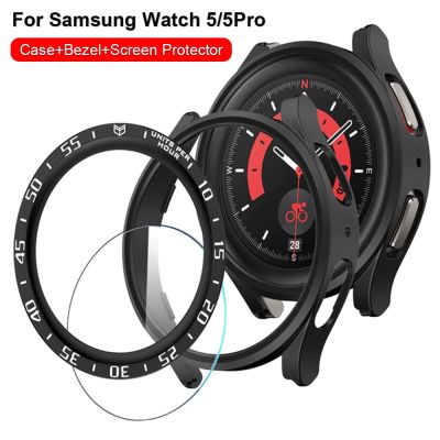 ฝาแก้ว + นาฬิกาเคสสำหรับ Galaxy 5 Pro 45Mm Galaxy Watch 5 40Mm 44Mm ฝาครอบฟิล์มป้องกันหน้าจอ