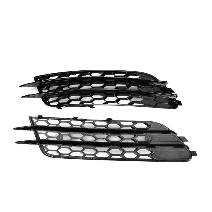 ตัวคลุม-grille-trim-ไฟตัดหมอกหมอกไฟลูกกรงหน้ารถโครเมี่ยม-ดำสำหรับ-audi-a6-c7-sedan-2012-2015พอดีกับรุ่นกันชนมาตรฐานเท่านั้น