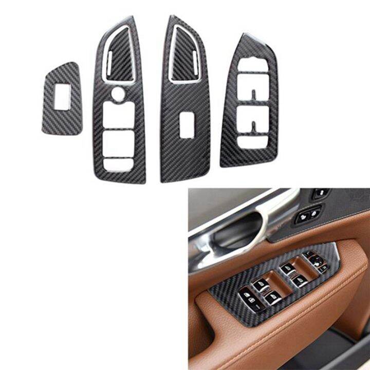 carbon-fiber-window-glass-lift-button-trim-switch-cover-door-armrest-panel-sticker-for-volvo-s90-s90l-2017-2019-lhd-accessories-kits