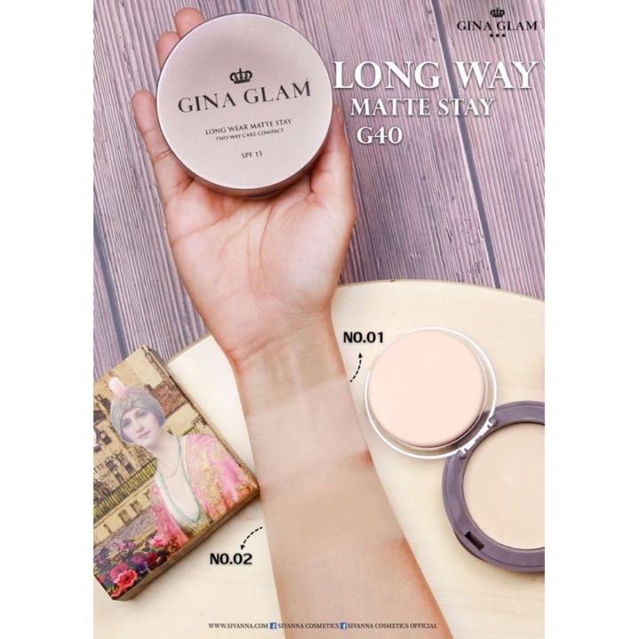 gina-glam-long-wear-matte-stay-two-way-cake-compact-powder-spf15-g40-แป้งผสมรองพื้นสูตรใหม่จากgina-glam