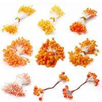 【cw】90pcs Red Yellow Artificial Flowers Stamen Berries Bundle Purple Yellow Cherry DIY Christmas Wedding Cake Gift Wreaths Decor ！